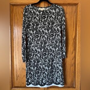 Michael Kors Stretchy Long Sleeve Dress Black lace print